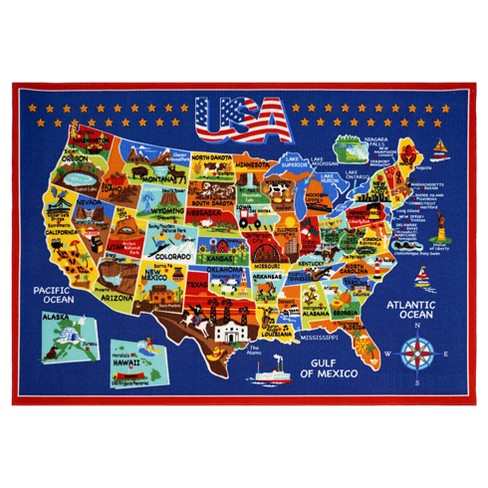 United States Map Rug Smithsonian United States Of America Rug (5'x7') : Target