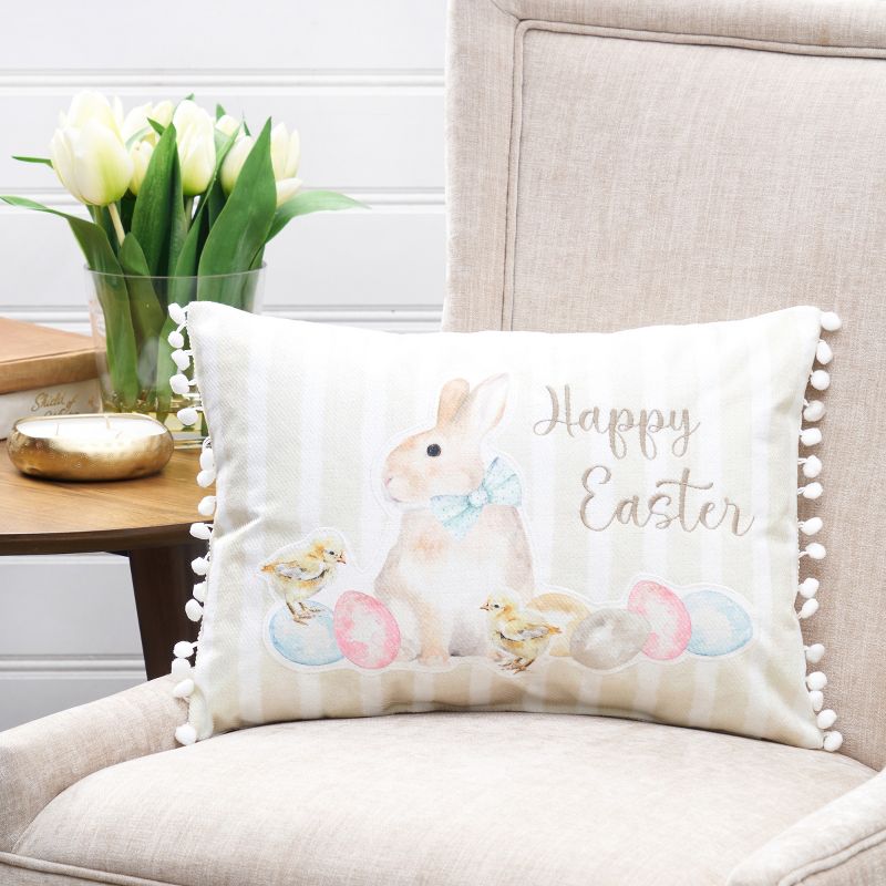 C&F Home Happy Easter Yellow Stripe Pillow, 4 of 6