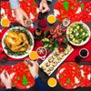 DYLIVeS Christmas Tree Party Supplies,Christmas Party Tableware Xmas Party Decorations, Disposable 9" Xmas Paper Plates and Napkins Sets Cups Forks - 4 of 4