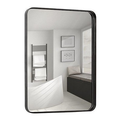 Bronze Rectangular Metal Frame Wall Mirror, 24" x 36"