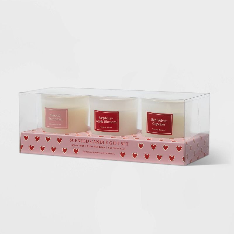 3pk Glass Candle Gift Set Pink - Threshold&#8482;, 1 of 5