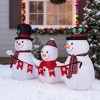 ChicFurnit Inflatable Holiday Decorations Snowman Family Display for Outdoor Christmas Yard Display, Multicolored, 72.84"*29.52"*49.2" - 3 of 4