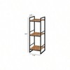 3 Tier Bathroom Storage Open Shelf Freestanding Metal Corner Rack Rustic Brown for Bathroom Kitchen Living Room Hallway - 3 of 4