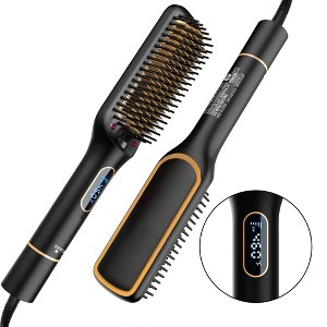 Nicebay Hair Straightener Brush, Hair Straightening Iron Brush, Auto-Off, LED Display Hair Straightener Comb for Women,Ceramic Heater Surface Material - 1 of 4