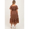 Pinkblush Brown Floral Embroidered Tiered Maternity Midi Dress - 3 of 3