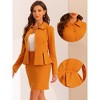 INSPIRE CHIC Women's Business Peplum Blazer and Pencil Skirt Suit Set 2 Pcs - 2 of 4