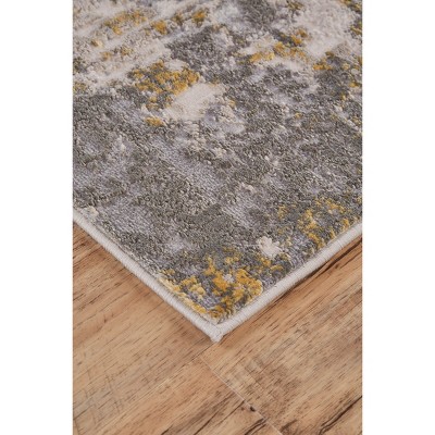 Waldor Modern Abstract Gray and Gold 5' x 8' Area Rug