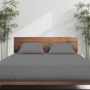 Emicey 2/3 set of cool bamboo fiber bed sheet covers, 12 inches deep, including 1 bed sheet and 2 pillowcases - 1 of 4