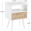 Streamdale Rattan End Table With Drawer And Solid Wood Legs, Modern Nightstand, Side Table - 3 of 4