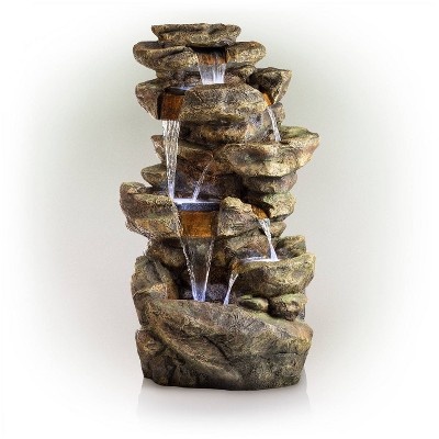 Alpine 51" Six Tier Rainforest Fountain Gray