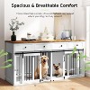 Real Relax 71”Large Dog Crate Furniture for 1 or 2 Dogs with Sliding Door,Heavy Duty Dog Kennel Furniture for Small/Medium Dogs,White - 3 of 4