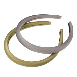 Unique Bargains Women's Anti Slip Fashion Solid Simple Silk Headbands 0.59" Wide 2 Pcs - 1 of 4