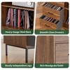 QingMoon Vinyl Record Storage Stand, Wood Grain Media Console with Adjustable Shelves, Flip-Down Lid and 2 Drawers for Living Room, Office - 3 of 4