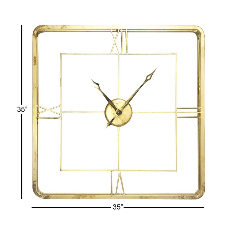 Metal Open Frame Wall Clock Gold - Olivia &#38; May, 3 of 8