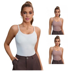 INSPIRE CHIC 3 Pcs Women's Slim Fit Breathable Shapewear Camisoles - 1 of 4