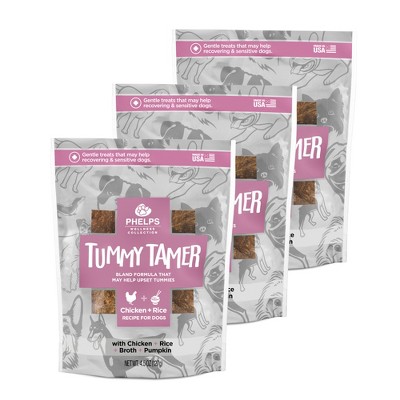 Phelps Wellness Collection Tummy Tamer Bland Chicken & Rice Recipe Dog Treats 4.5 oz, 3 Pack