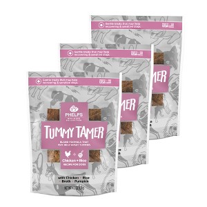 Phelps Wellness Collection Tummy Tamer Bland Chicken & Rice Recipe Dog Treats 4.5 oz, 3 Pack - 1 of 3