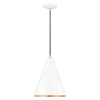 Livex Lighting Dulce 1 - Light Pendant in  Shiny White/Polished Chrome