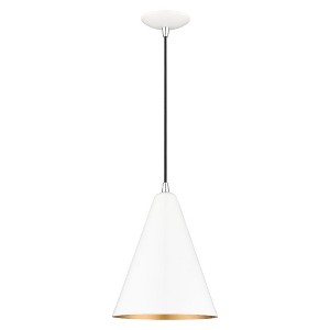 Livex Lighting Dulce 1 - Light Pendant in  Shiny White/Polished Chrome - 1 of 4