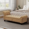 Vynxaria 64.5" Khaki Tufted Ottoman and Bench with Storage for Bedroom - 4 of 4
