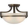 Regency Hill Mallot Modern Ceiling Light Semi Flush Mount Fixture 13" Wide Oil Rubbed Bronze 2-Light Champagne Crackle Glass Bowl Shade for Bedroom - 3 of 4