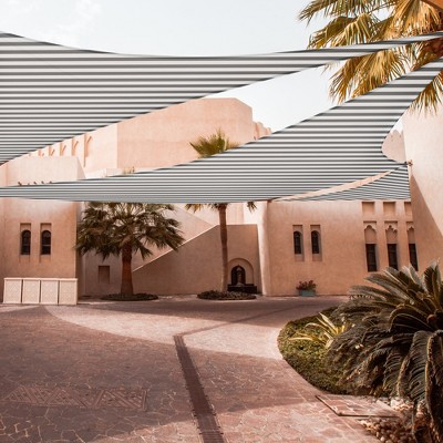 Gray and White 25ft Triangle Sun Shade Sail Canopy