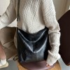 Vegan PU Leather Crossbody Hobo Bag Stylish Shoulder Purses Wide Guitar Strap Tote Bucket Bag - 3 of 4