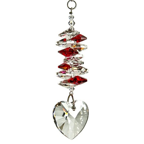 Woodstock Chimes Woodstock Rainbow Makers Collection, Crystal Heart Cascade, 4'' Ruby Crystal Suncatcher CCHY - image 1 of 2