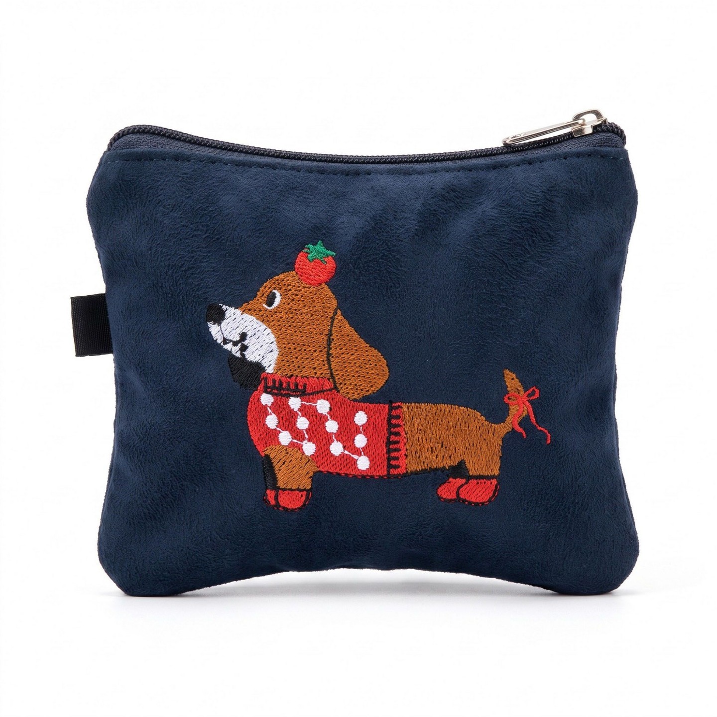 Сумка Alilang Embroidered Dachshund Zipper Pouch Small Cosmetic Bag Coin Purse Organizer - Navy, цвет: Тёмно-синий — фото 1