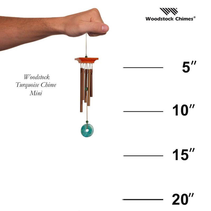 Woodstock Windchimes Woodstock Turquoise Chime Petite, Wind Chimes For Outside, Wind Chimes For Garden, Patio, and Outdoor Décor, 16"L, 5 of 9