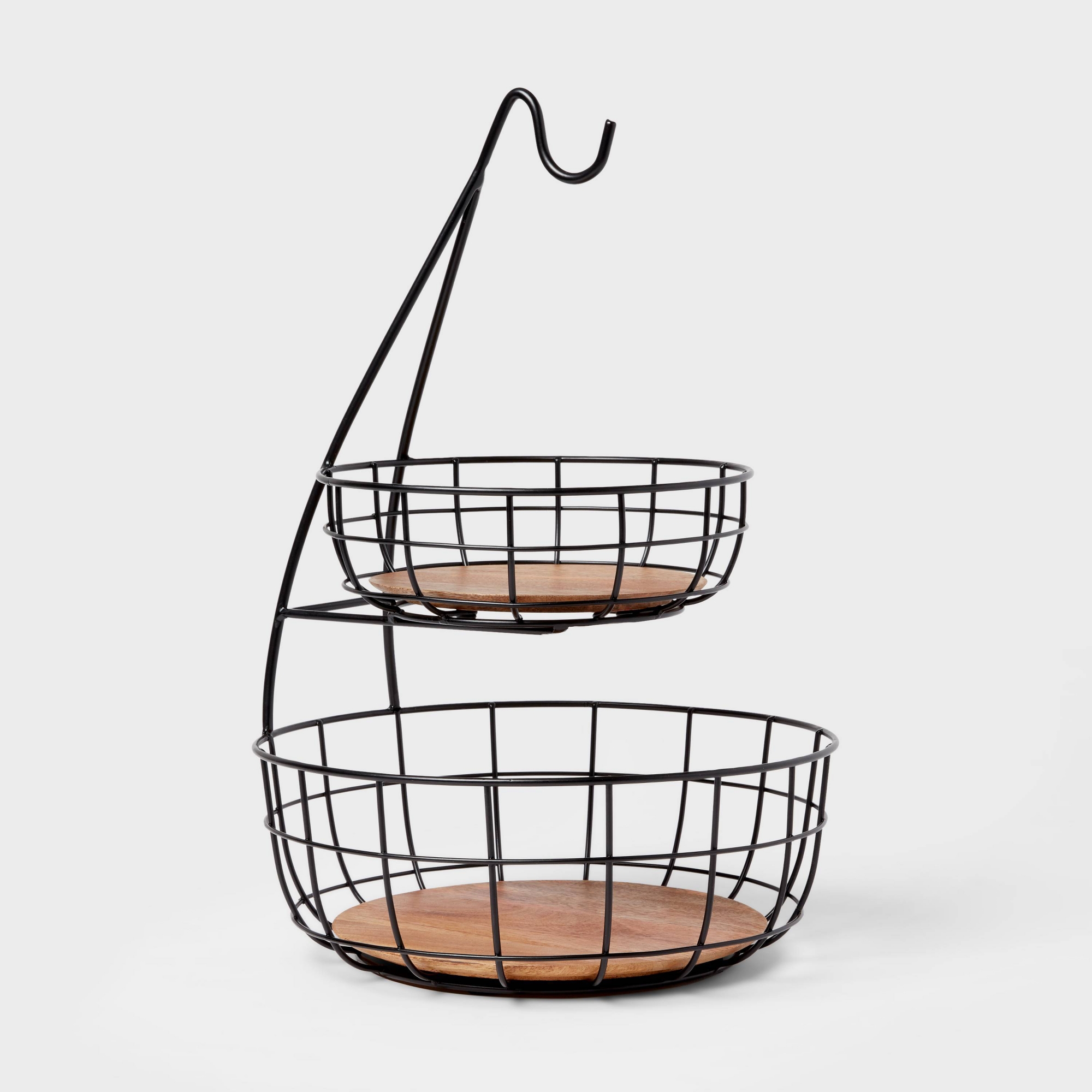 Iron and Mangowood Fruit Basket