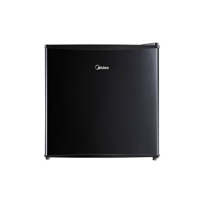 1.7 Cu.Ft Retro Black Mini Fridge w/Freezer Removable Shelves