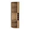 YOOCOZZ Corner Bar Cabinet, with 5 Shelves, Cup Hanger and 8 Built-in Wine Rack - Natural - 3 of 4