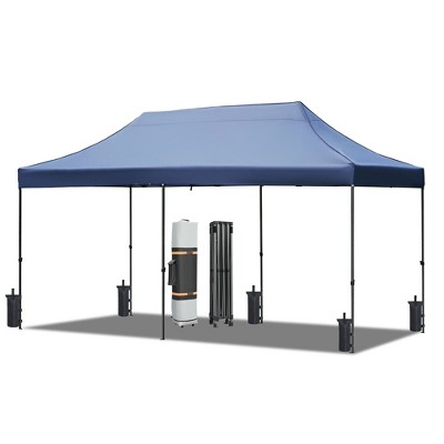 10x20 FT Pop Up Canopy Tent, Commercial Instant Canopy with 6 Sidewalls & 6 Sandbags, Adjustable Party Gazebo for Camping Wedding Gatherings