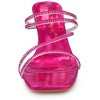 Allegra K Women's Rhinestone Strappy Square Toe Kitten Heel Slide Sandals - 2 of 4