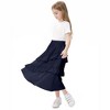 Girls Ruffled Skirts Summer Highwaist Maxi Skirts for Girls A-line Adjustable Drawstring Skirts with Irregular Hem - 4 of 4