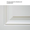 PexFix 36"x80" Smooth Fiberglass Entry Door 3/4 View Frosted Glass Classic Front Entrance Left Hand Inswing White Primed Knock-Down Door - 4 of 4