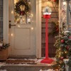 NAYSAYE 5 Ft Christmas Snow Globe Lantern, Musical Snowy Streetlamp 8 Tunes, Blowing Snow, Rotating Scene for Entryway, Porch, Red, 12.5"*12.5"*60.5" - 3 of 4
