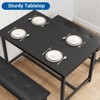 3-Piece Dining Table Set for 4 People, Kitchen Table with 2 Upholstered Benches - 4 of 4