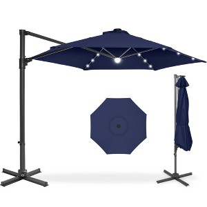 Best Choice Products 10ft 360° Rotating Cantilever Easy Auto Open Patio Umbrella w/ Solar LED Lights - 1 of 4