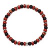 Chisel Stainless Steel Polished 6.30mm Red Agate and Black Onyx Beaded 7.5" Stretch Bracelet - 3 of 4