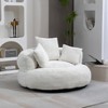 Lazy Sofa Chaise Lounge Chenille Single Sofa Bean Bag Chair Couch Upholstered Accent Chair with 3 Pillows, No Assembly Needed-ModernLuxe - 2 of 4
