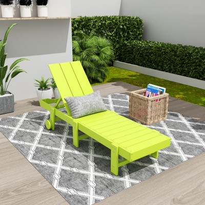 WestinTrends Ashore Modern Poly Reclining Chaise Lounge With Wheels