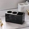 LunaLulinlk Toothbrush Holder, 3 Slots Electric Toothbrush and Toothpaste Holder, Resin Bathroom Countertop Storage Bathroom Black - 4 of 4