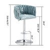 DSVIMOY Counter and Bar Stool Set of 2 Swivel Bar Chairs with Woven Back and Footrest for Kitchen Island, Blue, 27.95"*17.9"*20.08" - 3 of 4