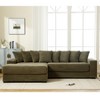 TiramisuBest Gray L-Shaped Two-Piece Sofa, Corduroy Corner Couch with Left Chaise, Armrests & 8 Cushions - 2 of 4