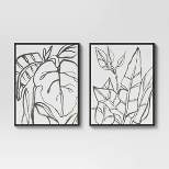 24" x 30" Botanical Sketch Framed Wall Canvas White/Black - Project 62™