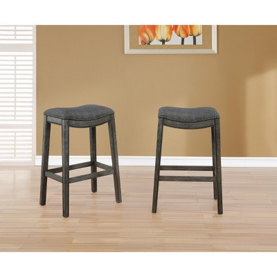TOAOTBNBOB Upholstery Bar Chairs with Nailhead Trim, Kitchen Island Bar Stools Set of 2, Counter Height Barstools with Soft Cushion, Gray