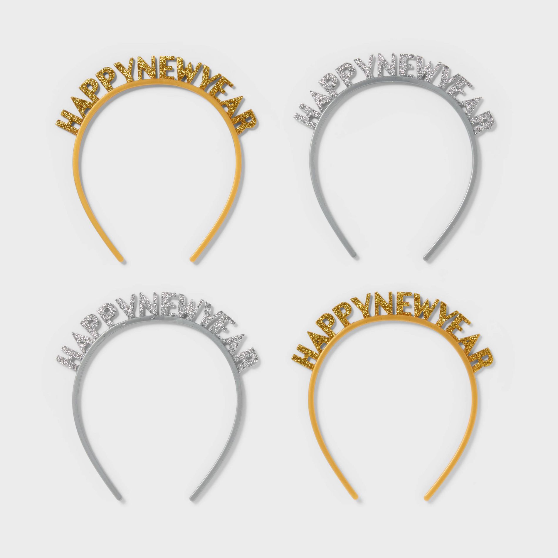 4ct New Year's Eve Headbands Silver/Gold - Spritz™