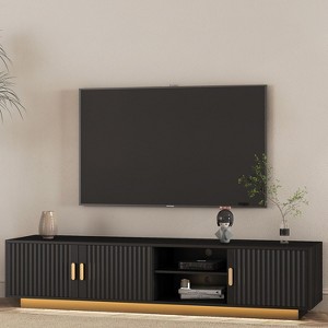 Angel Sar LED TV Stand with Charging Station, Modern Entertainment Center for 70 Inch TV - 1 of 4